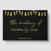 Elegant Gold Black Photo moderne Monogramme Mariag (Recto)