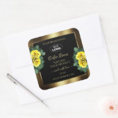 Elegant Gold Black Product Label gele rozen Logo (Envelop)