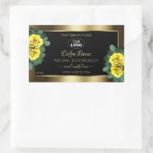 Elegant Gold Black Product Label gele rozen Logo (Tas)