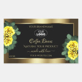 Elegant Gold Black Product Label gele rozen Logo (Voorkant)