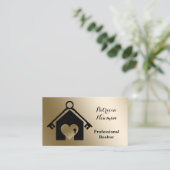 Elegant Gold Black Realtor Carte de visite (Debout devant)
