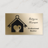 Elegant Gold Black Realtor Carte de visite (Devant)