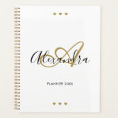 Élégant Gold Black Script Nom initial Monogramme (Devant)