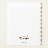 Élégant Gold Black Script Nom initial Monogramme (Dos)