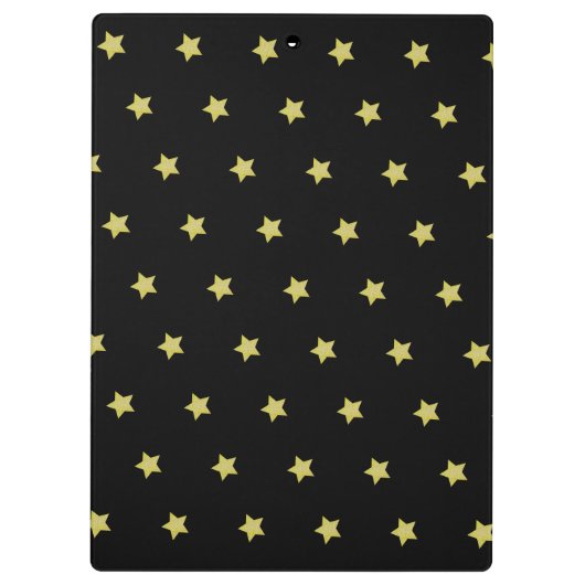 Elegant Gold & Black Star Pattern Monogram Klembord (Achterkant)