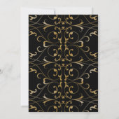 Élégant Gold Black Swirl Invitation de la partie d (Dos)