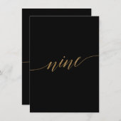 Elégant Gold & Black Table Neuf Numéro de table (Devant / Derrière)