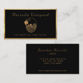 Elegant Gold Black Vinyard Winery Visitekaartje (Voorkant / Achterkant)