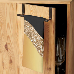 Elegant Gold Black Wave Theedoek