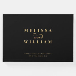 Elegant Gold Black Wedding Gastenboek