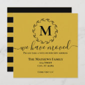 Elegant Gold Black Wreater Monogram dat we hebben  Aankondiging (Voorkant / Achterkant)