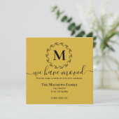 Elegant Gold Black Wreater Monogram dat we hebben  Aankondiging (Staand voorkant)