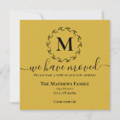 Elegant Gold Black Wreater Monogram dat we hebben  Aankondiging (Voorkant)