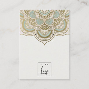 Elegant Gold Blauwgroen Mandala Veroorbaar beelds Visitekaartje