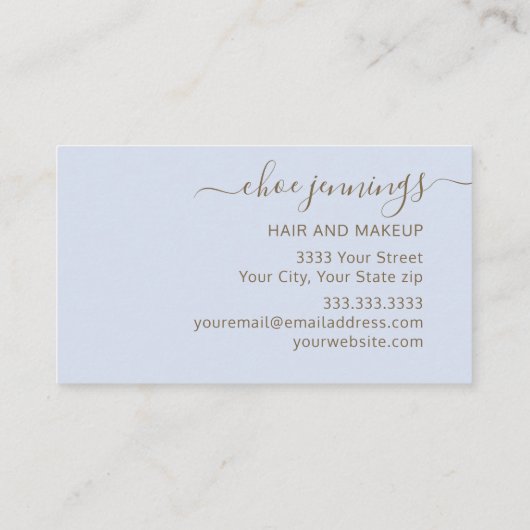 Elegant Gold Blue Marble Script Abstract Visitekaartje (Achterkant)