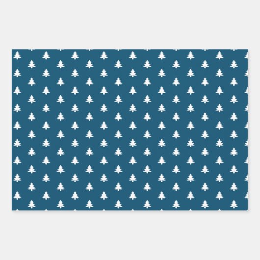 Elegant Gold Blue Merry-kerstfeestbomen Inpakpapier Vel (Voorkant 2)