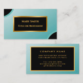 Elégant Gold Blue Sky Carte de visite professionne (Devant / Derrière)