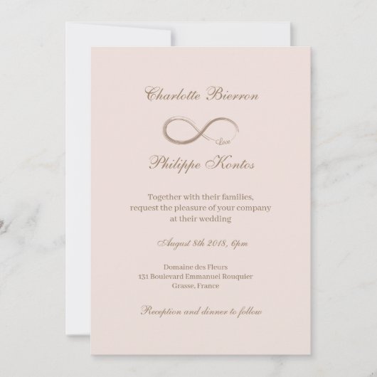 Elegant Gold Blush Pink Wedding Kaart (Voorkant)