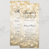 Elegant Gold Bokeh 50th Birthday Programme avec me (Devant / Derrière)