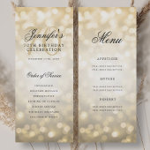 Elegant Gold Bokeh 70th Birthday Programme avec me