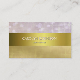 Elegant Gold Bokeh-lampjes met Gold Ribbon Visitekaartje