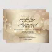 Elegant Gold Bokeh Light Chic Wedding Kaart (Voorkant / Achterkant)