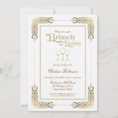 Elegant Gold Border Brunch en Bubble Kaart (Voorkant)