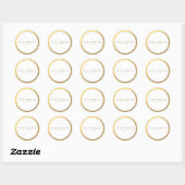 Elegant Gold Border Classic Round Sticker (Vel)