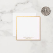 Elegant Gold Border Notitiekaartje (Voorkant / Achterkant in situ)