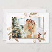 Elegant Gold Botanical 4 Photo Collage Kerstmis (Achterkant)