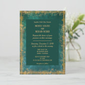 Elegant Gold Botanical Border Wedding Kaart (Staand voorkant)