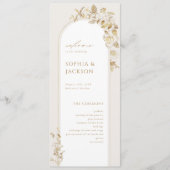 Elegant Gold Botanical Floral Arch Wedding Programma (Voorkant)