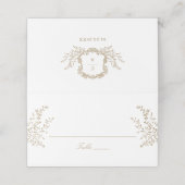 Elegant Gold Botanical Leaves Wedding Escort (Buitenkant ongevouwen)