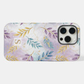 Elegant Gold Botanical Marble Mongram (Verso Horizontal)