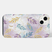 Elegant Gold Botanical Marble Mongram (Verso Horizontal)
