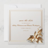 Elegant Gold Botanical Wedding Save The Date (Achterkant)