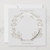 Elegant Gold Botanical Wreatfoto Hartelijk dank (Voorkant)