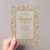 Elegant Gold Botanicals Christmas Party Acryl Uitnodigingen (Insitu (Draagbaar))