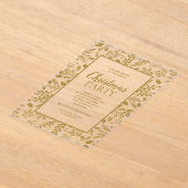Elegant Gold Botanicals Christmas Party Acryl Uitnodigingen (Laagn)