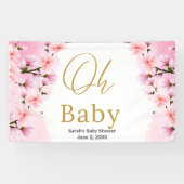Elegant Gold Botanisch Baby shower Spandoek (Horizontaal)