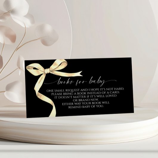 Elegant Gold Bow Book voor Baby Enclosure Kaart