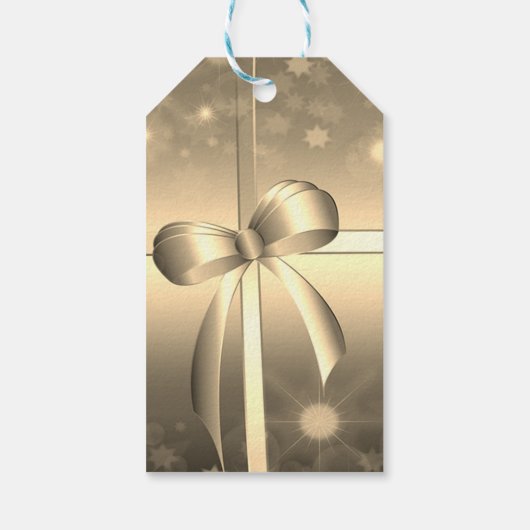 Elegant, Gold Bow, Confetti Cadeaulabel (Achterkant)