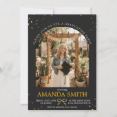 Elegant Gold Bow Graduation Photo Invitation (Devant)