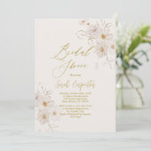 Elégant Gold Bridal Shower Invitation (Debout devant)