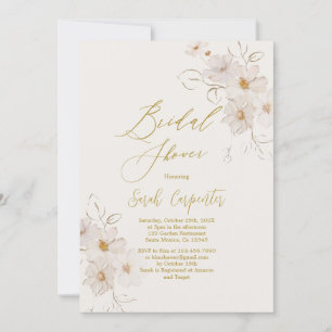 Elegant Gold Bridal Shower Kaart