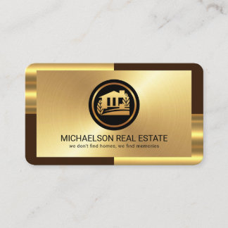 Elegant Gold Bronze Layers Realty Visitekaartje