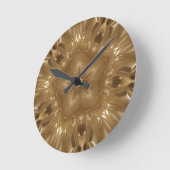 Elegant Gold Brown Kaleidoscoop Star Design Ronde Klok (Hoek)