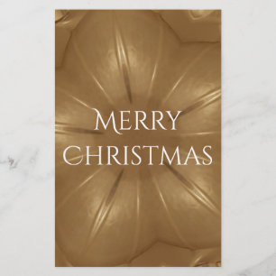 Elegant Gold Brown Kerstmis Kaleidoscoop Star Briefpapier