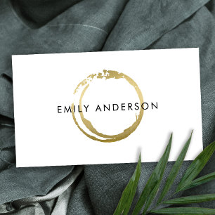ELEGANT GOLD BRUSH STROKE STAIN CIRCLE MARK LOGO VISITEKAARTJE