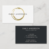 ELEGANT GOLD BRUSH STROKE STAIN CIRCLE MARK LOGO VISITEKAARTJE (Voorkant / Achterkant)